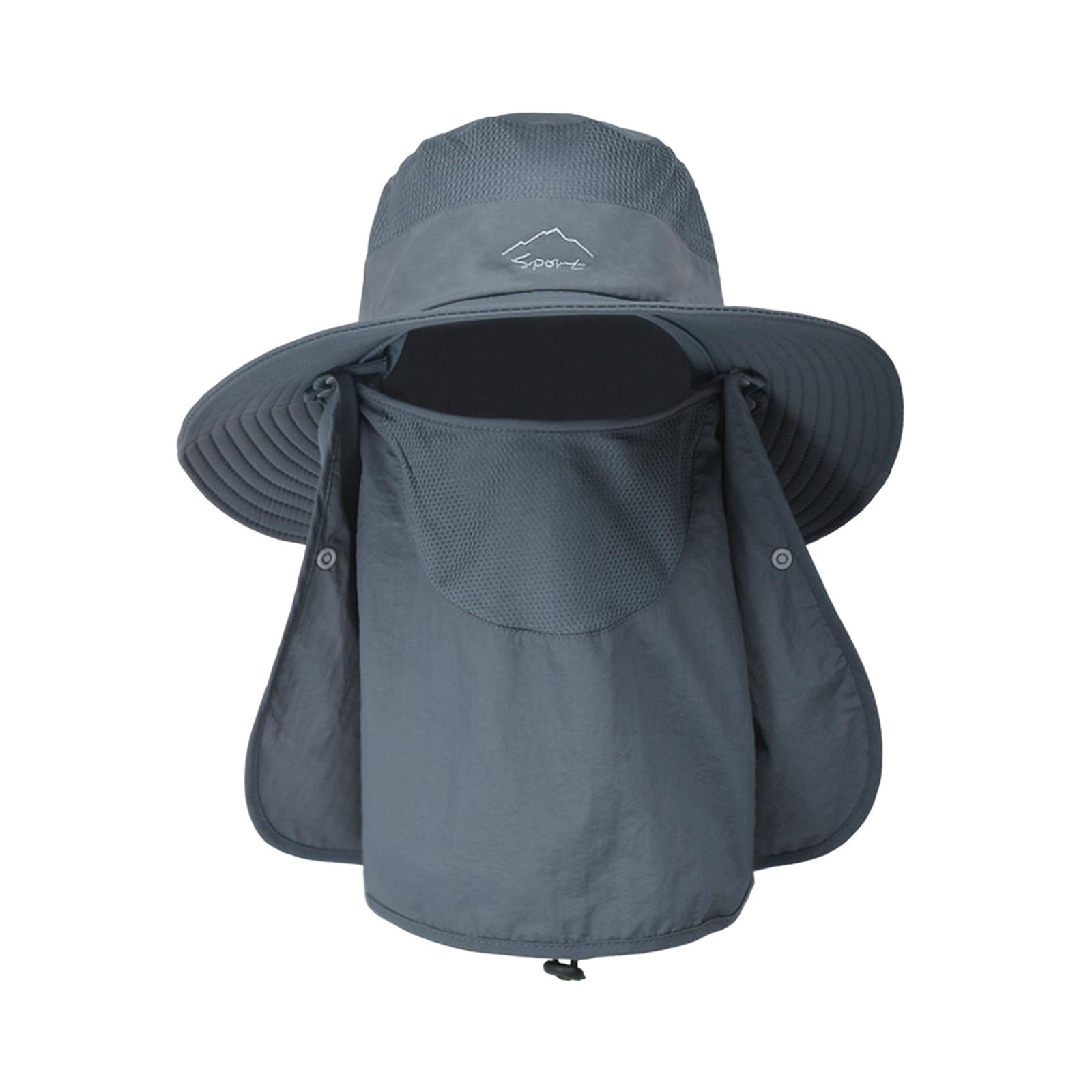 Magideal - Sombreros De Pesca Hombres Protección Solar Cuello Solapa Facial Protector Solar Sombrero Cómodo Sombrero De Protección Solar Sombrero Sombreros Para Gris Oscuro