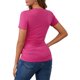 thumbnail image 3 of Blusa de Lactancia de Verano para Mujer INSPIRE CHIC Cuello en V Manga Corta Camisetas de Embarazo Fruncidas Tallas Grandes Rosa Fucsia, 3 of 6