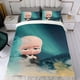 thumbnail image 4 of Jefe Bebé Niño Blanco Conjunto de sábanas temático, trío de piezas, cómodo y amigable con la piel, diseño único, regalo de decoración para el hogar para familiares, amigos y fans,173cm *218cm, 4 of 6