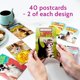 thumbnail image 2 of Paquete de 40 tarjetas postales divertidas con diseño de animales que piensan en ti para niños, 2 of 3