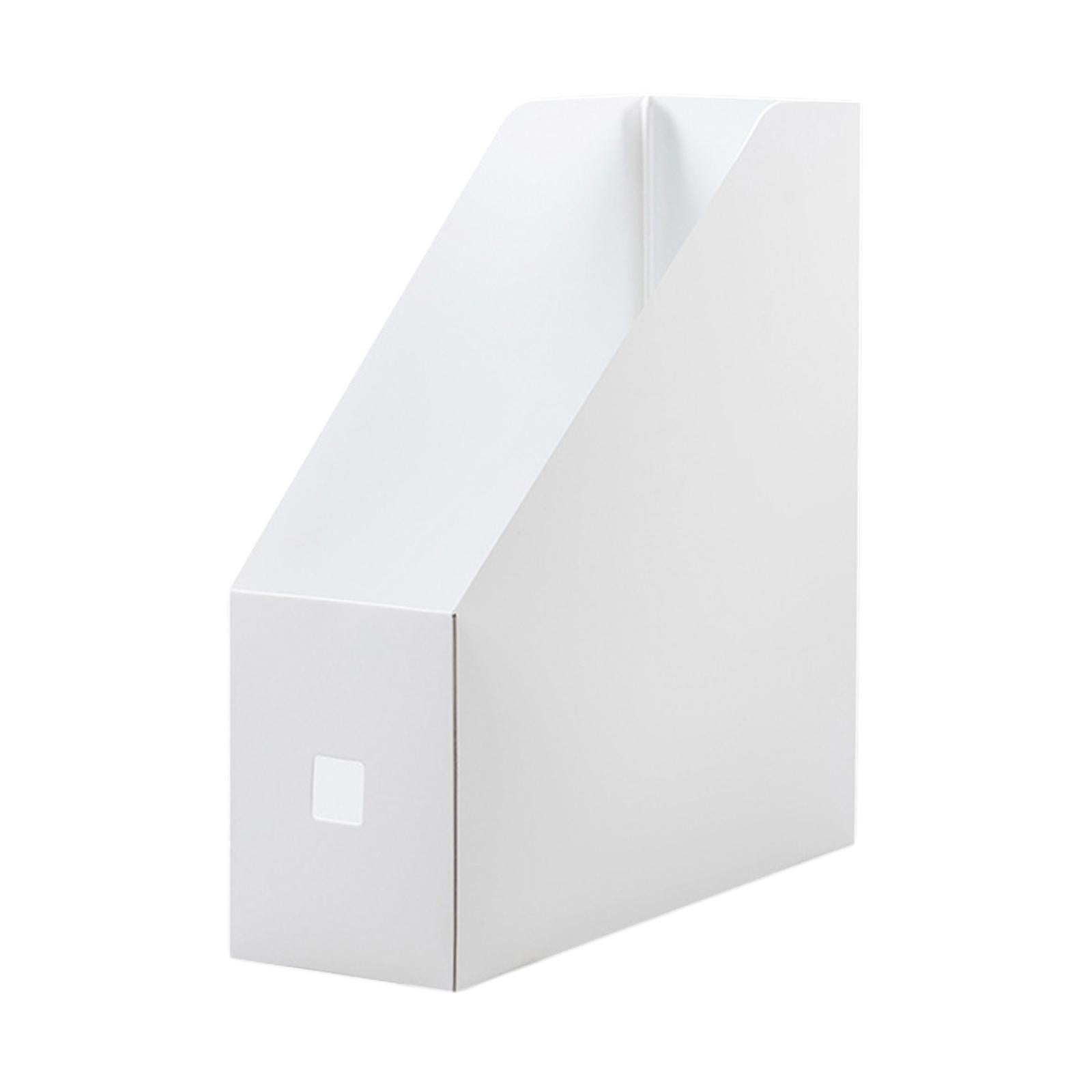 Ioensy - Organizador De Archivos Titular Almacenamiento Estantería Papelería Caja De Almacenamiento Para El Hogar Blanco Recto