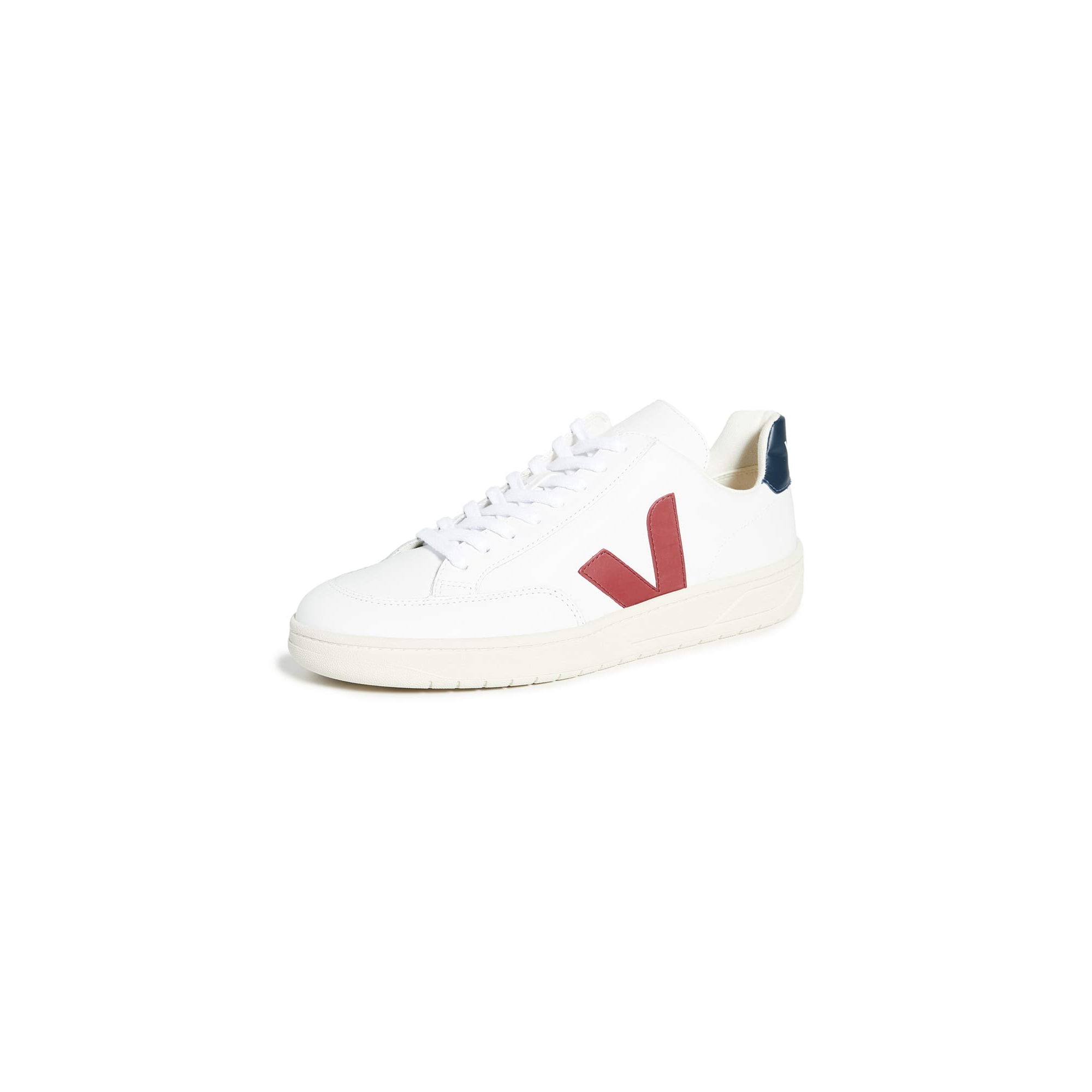 Zapatillas Veja V-12 Leather Para Hombre Extra Blanco/marsala/nautico