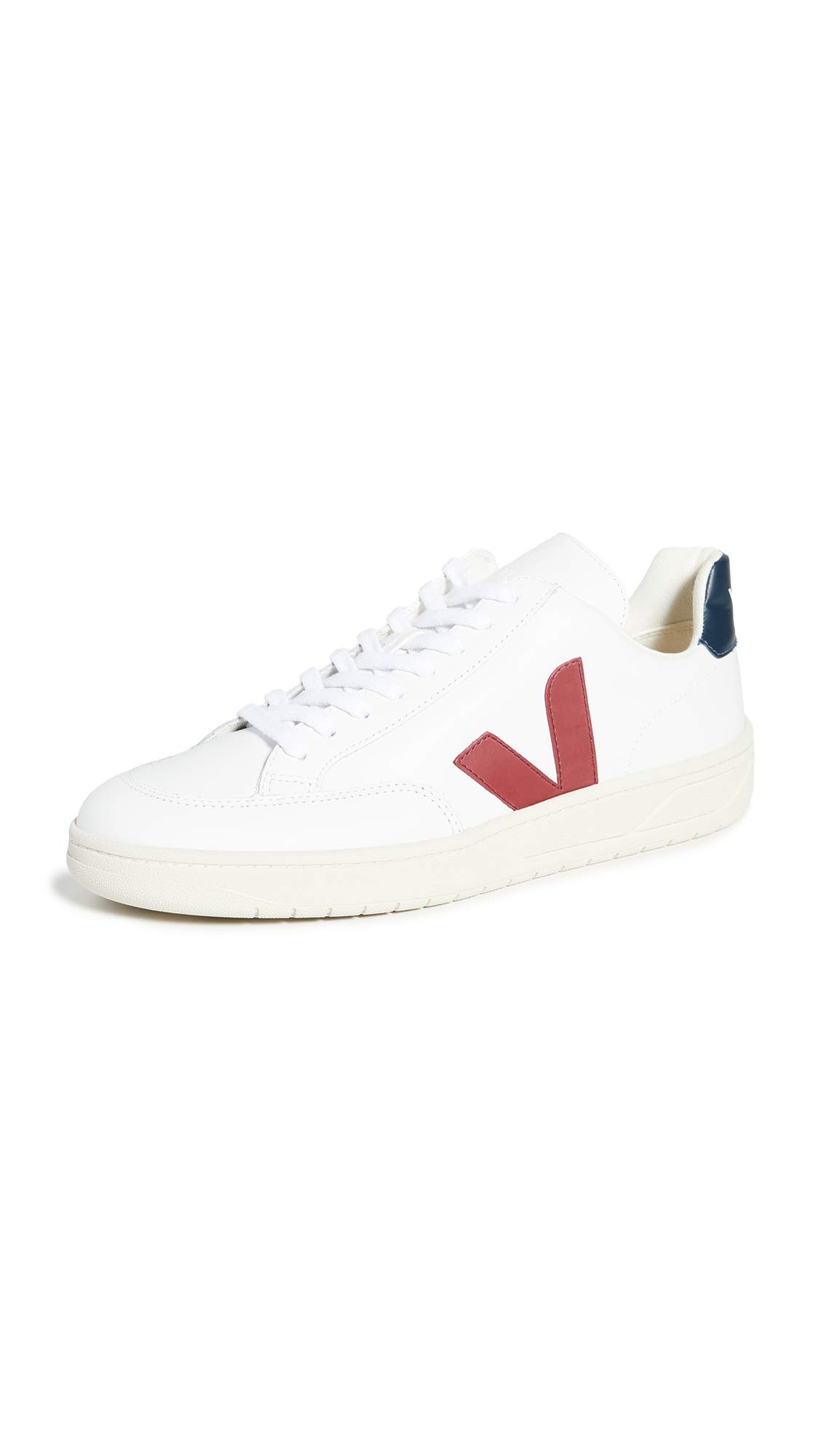 Zapatillas Veja V-12 Leather Para Hombre Extra Blanco/Marsala/Nautico