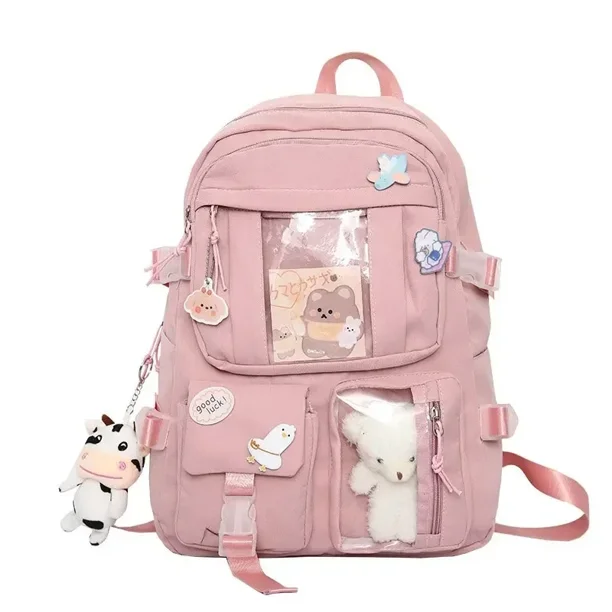 Girls Backpack Cute School Bags Student Teens Girls Pockets Women Laptop Backpack Harajuku Kids Waterproof Nylon Korean Leisure