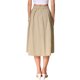 thumbnail image 3 of INSPIRE CHIC Falda Midi de Algodón para Mujer Verano Casual con Botones Decorativos, Cintura Elástica, Falda Línea A con Bolsillo XS Caqui, 3 of 6