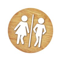 Magideal - Señal De Baño De Baño Redonda Señal De Identificación De Baño 3D Diseño De Madera Señal De Inodoro Conveniente Decoración De La Señal De La Puerta Color De Grano De Madera