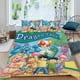 thumbnail image 2 of Cuentos de Dragón Conjunto de sábanas temático, trío de piezas, cómodo y amigable con la piel, diseño único, regalo de decoración para el hogar para familiares, amigos y fans,135cm *200cm, 2 of 6