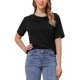 thumbnail image 1 of INSPIRE CHIC Top de Mujer con Cuello de Tortuga de Manga Corta Casual y Elástico L Negro, 1 of 6