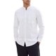 thumbnail image 1 of INSPIRE CHIC Camisa de Hombre Casual con Cuello Mao, Bolsillo, Botones, Manga Larga, Rayas, Talla XL, Blanco, 1 of 5