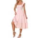 thumbnail image 4 of INSPIRE CHIC Vestido de Verano para Mujeres de Regreso a Clases Cuello Cuadrado con Volantes en Capas Boho Midi Vestido Rosa XL, 4 of 6