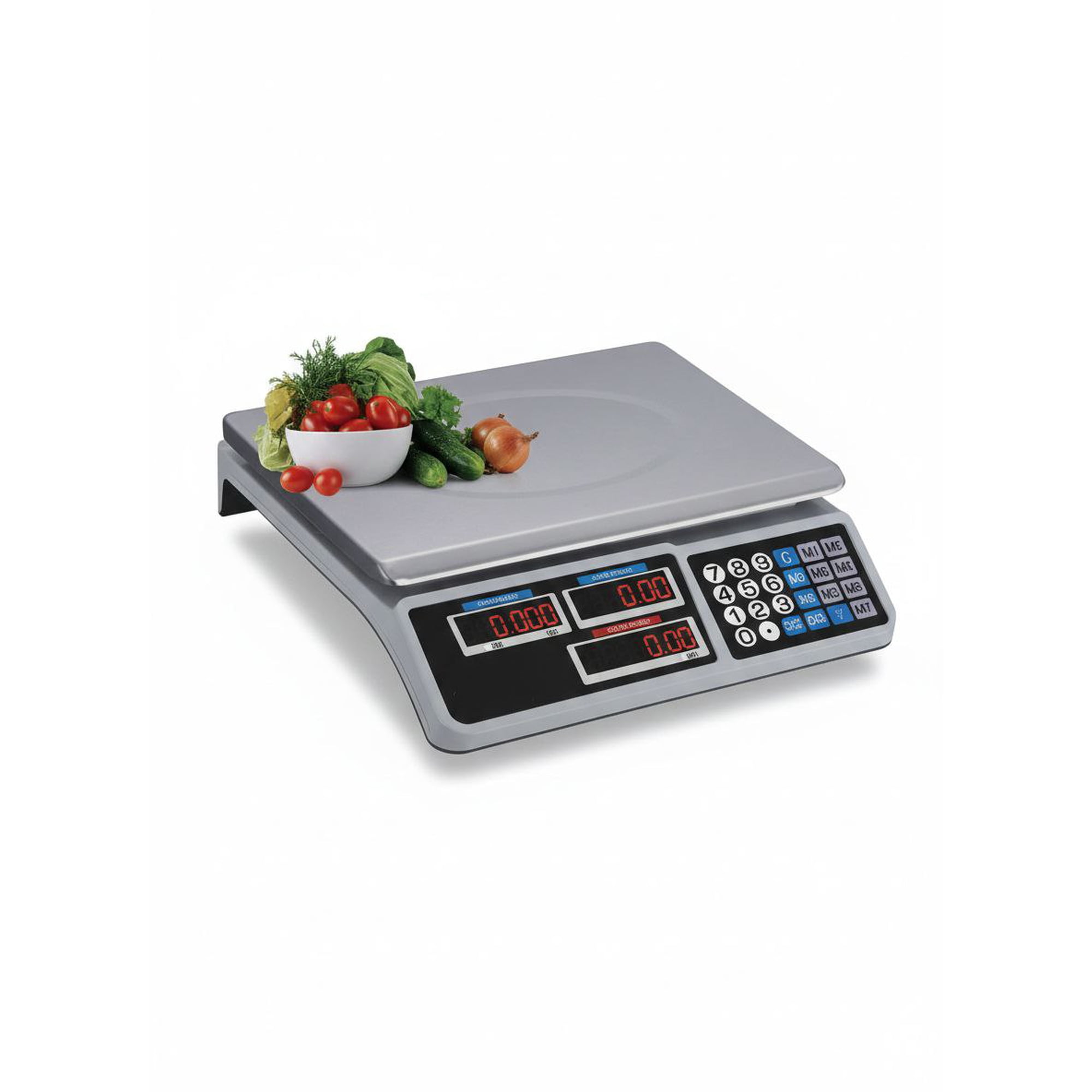 Tecnofonia - Balanza Digital Peso/precio 34 X 23 Cm 30 Kg Blanco Plateado