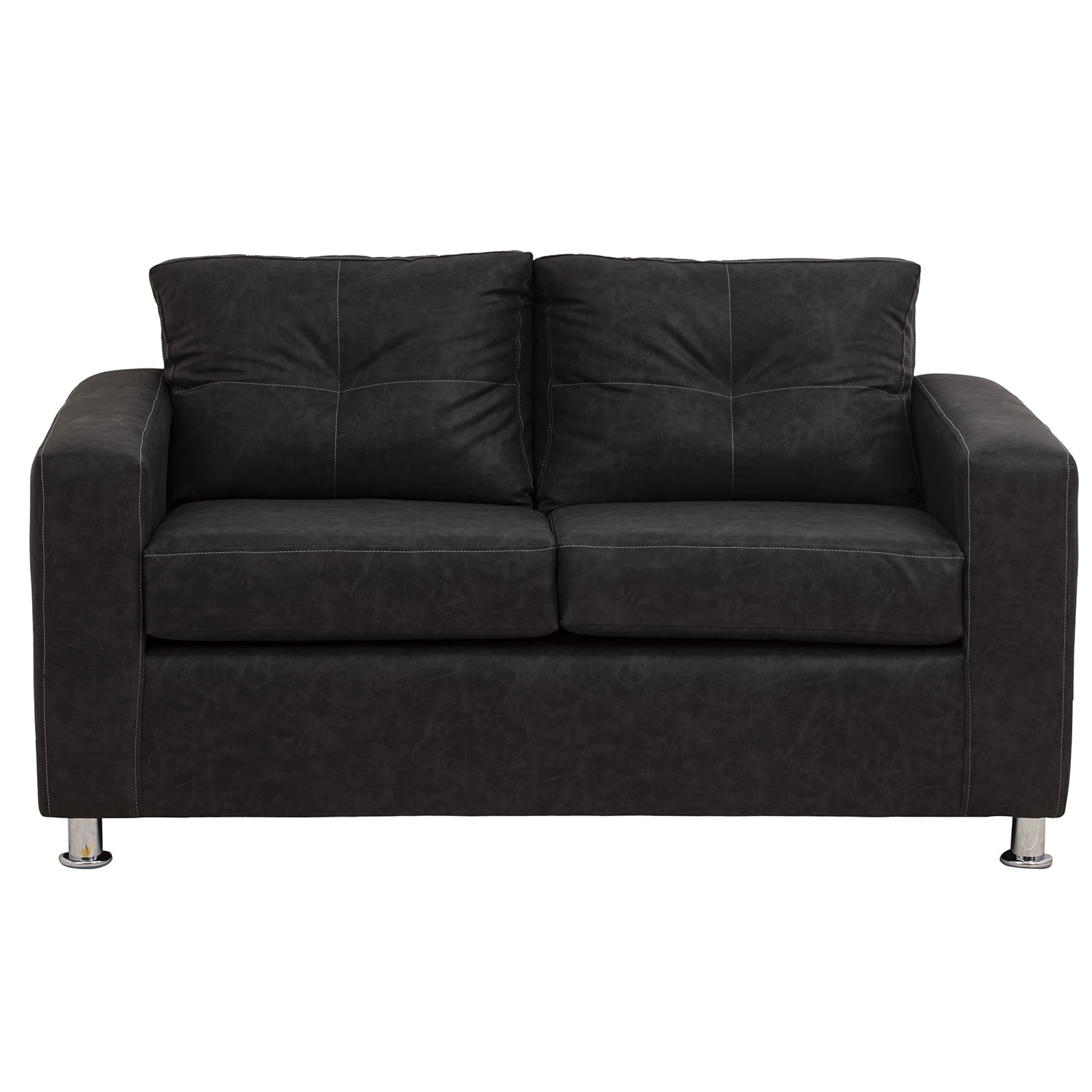 Muebles América - Sofá George 2 Cuerpos Cuero Auris Negro