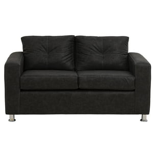 Muebles América - Sofá George 2 Cuerpos Cuero Auris Negro