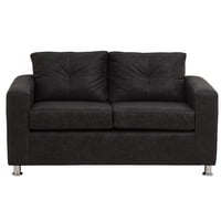 Muebles América - Sofá George 2 Cuerpos Cuero Auris Negro