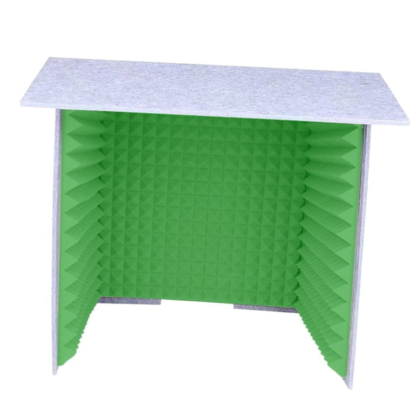 Cabina insonorizada portátil, caja de cabina hecha a sí misma para paneles de espuma para micrófono, cubierta absorbente de sonido Vocal , Verde Gris