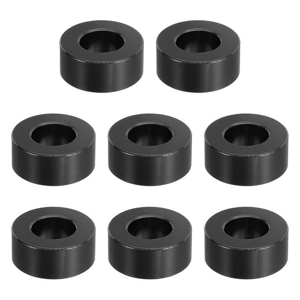 Separador de Aluminio M10, 8 Piezas Separadores Metálicos Aluminio 10.5mm ID x 20mm OD x 8mm L para Tornillo de 2/5in o M10, Negro