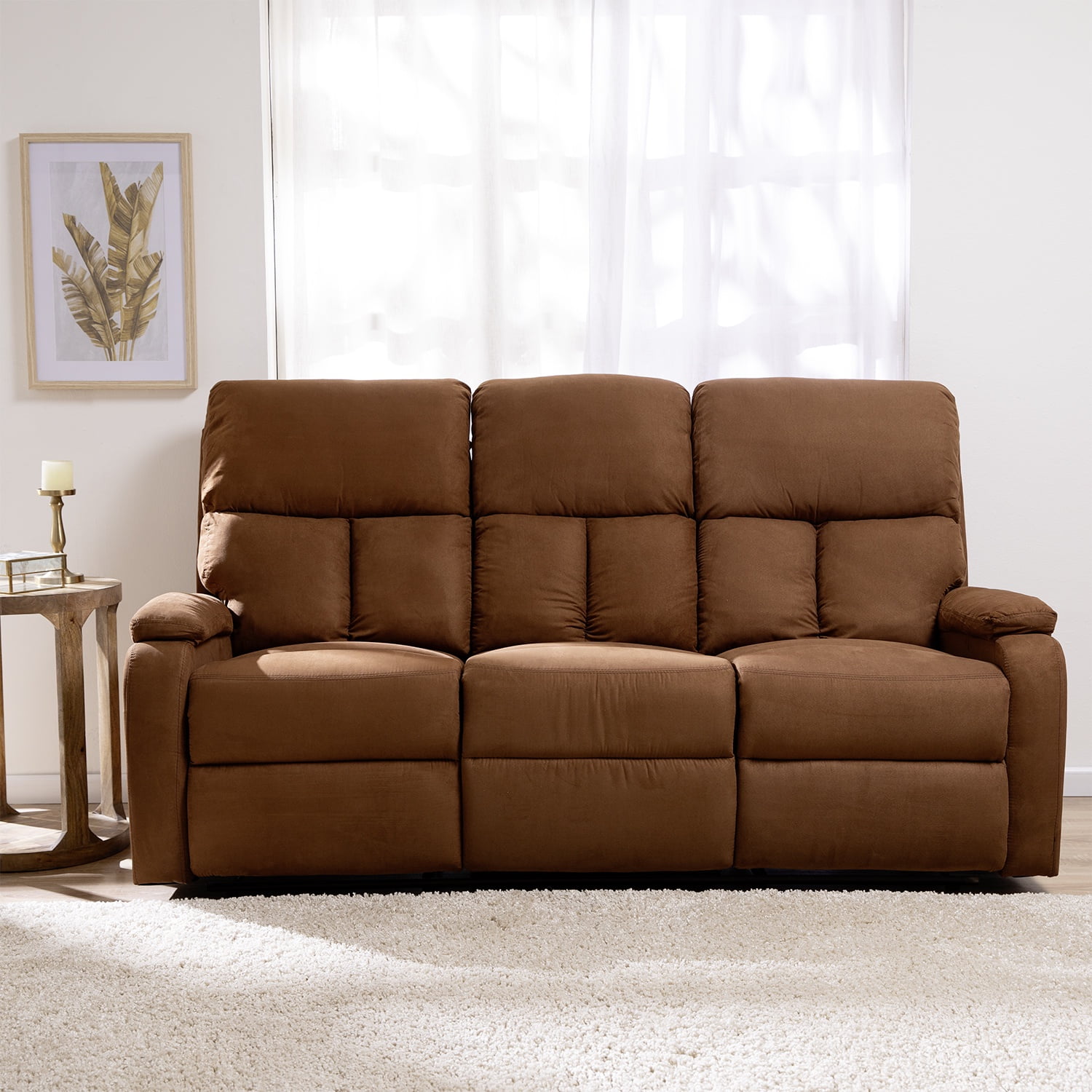 Daniels - Sofá 3 Cuerpos Reclinable Moderno Matheus Café Vs8070sbr