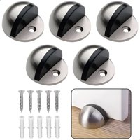 Genérico - Pack 5 Topes De Puerta Media Luna Níquel