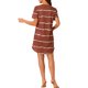 thumbnail image 3 of INSPIRE CHIC Camisón a Rayas para Mujer, Manga Corta Suave, Cuello Redondo, con Dobladillo Curvo, Ropa de Dormir Ligera 3XL Burdeos, 3 of 6