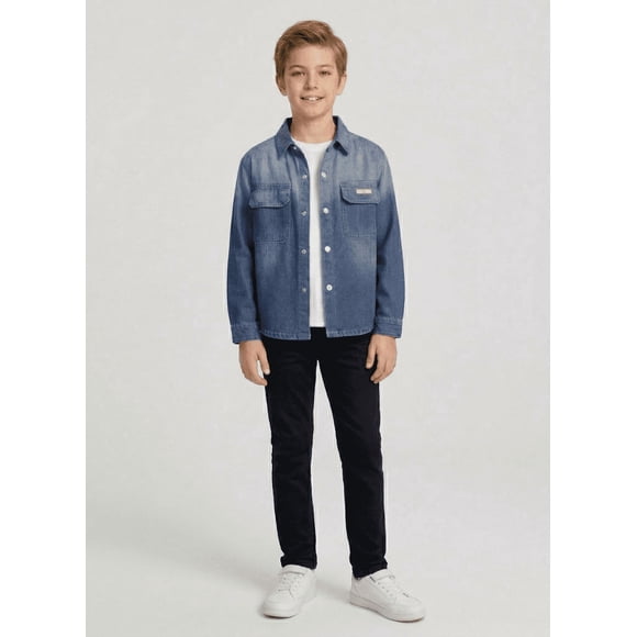 Sobrecamisa Mezclilla Ni o Denim Degradado Look Urbano