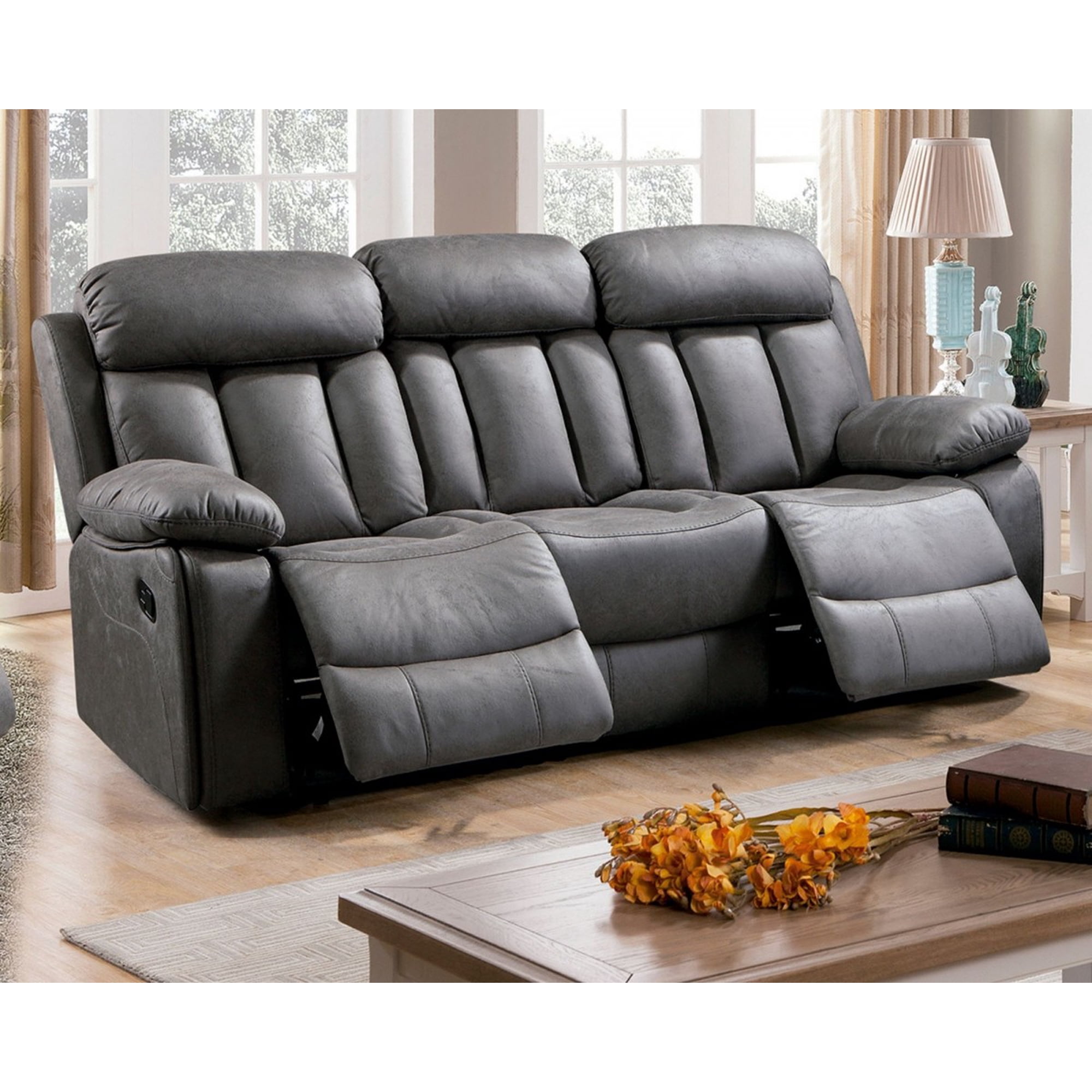 Punto Deco - Sofá Reclinable Brescia Elite 3 Cuerpos Gris