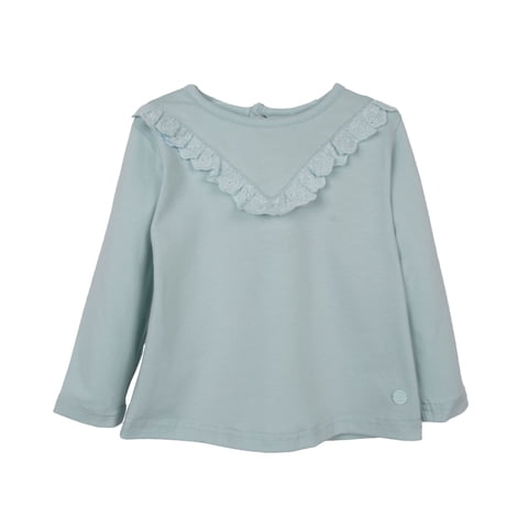 Pillin - Polera Bebé Niña Manga Larga Broderie Verde