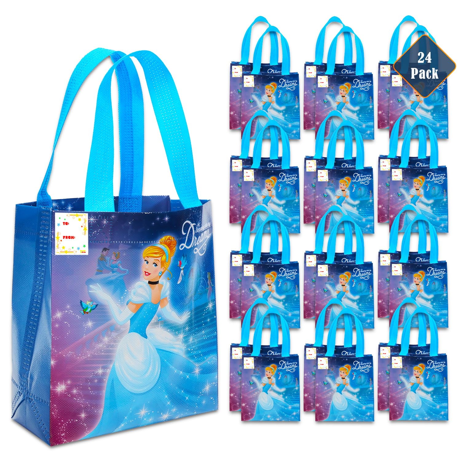 Set De Bolsas Para Regalo De Fiesta Disney Cinderella, Paquete De 24 Para Niños