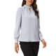 thumbnail image 4 of INSPIRE CHIC Blusa de Mujer con Cuello Alto, Pliegues, Botón de Ojal y Botón M Púrpura-Gris, 4 of 6