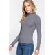 thumbnail image 3 of Saronite Suéter Básico de Punto Acanalado con Cuello Alto, Manga Larga, Gris Carbón (para Mujer), 3 of 4