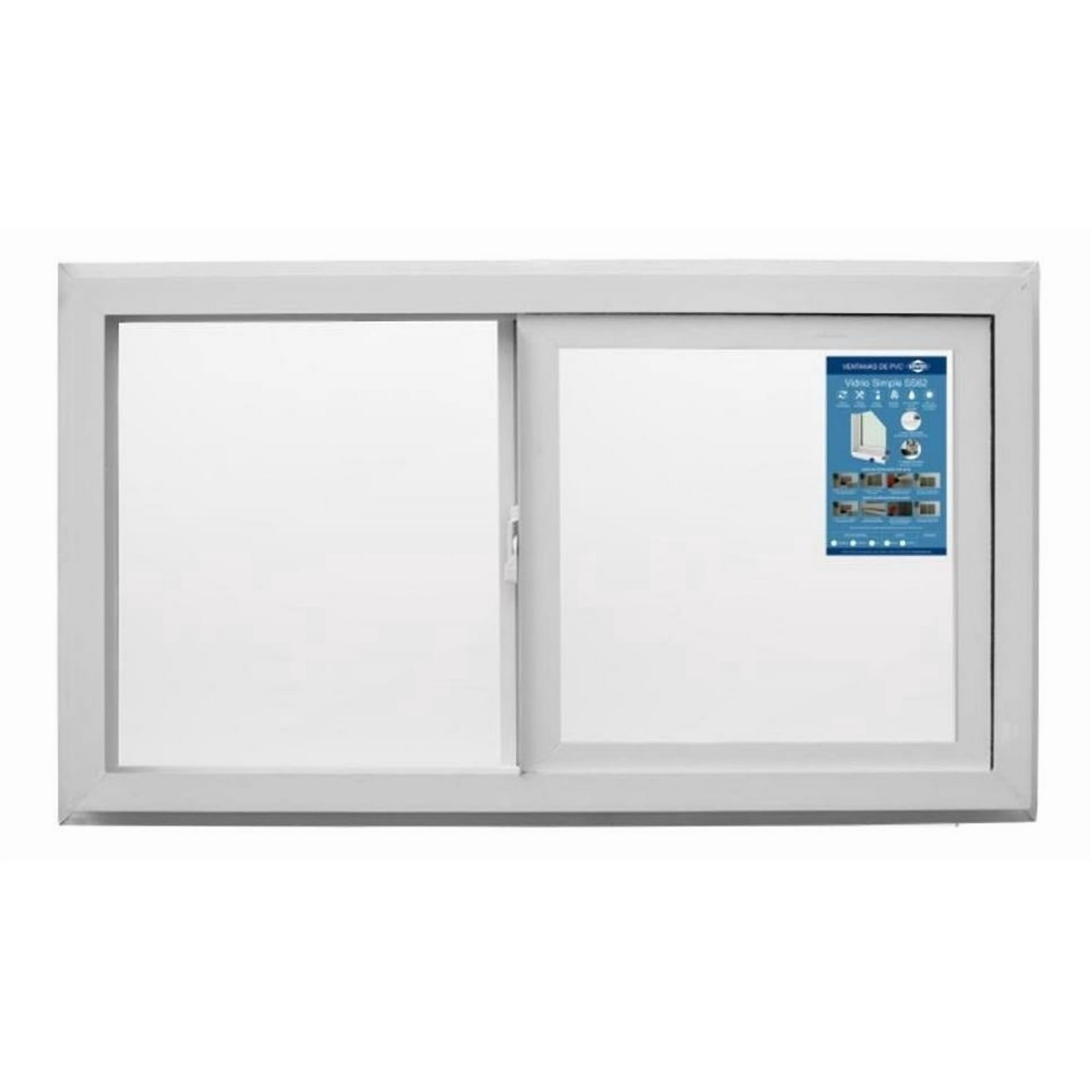 Ventana Vidrio Simple Pvc Corredera Blanca 121x100cm Dvp