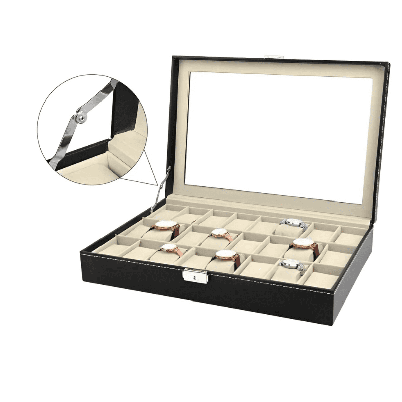 Genérico - Organizador Caja 24 Relojes Exhibidor Elegante Joyas