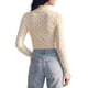 thumbnail image 4 of INSPIRE CHIC Blusa de Mujer Cuello Mock Mangas con Puños Volante Adorno Malla Transparente Jersey Camisa Primavera Otoño Transparente Encaje Floral Tops Pequeño Albaricoque, 4 of 6