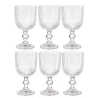 Set 6 Copas Vino Talladas 360Ml Lisa Allegra De Vidrio