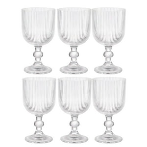 Set 6 Copas Vino Talladas 360Ml Lisa Allegra De Vidrio