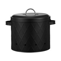 Magideal - Cajas De Almacenamiento De Verduras, Ollas Metálicas Para Patatas, Cebolla, Ajo, Caja De Cocina, Recipiente Para Conservación De Verduras Con Orificio Estilo Negro A.