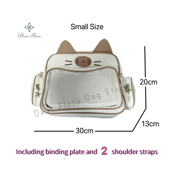 New Y2K Cute Cat Ita Bag Women's Lolita Backpacks Kawaii Girls Transparent Pocket Fashion Shoulder Bag JK Harajuku Crossbody Bag