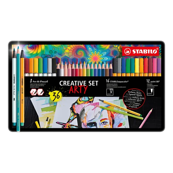 Stabilo Lápices Arty Creative Set Caja Metal 36 Unidades
