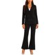 thumbnail image 1 of INSPIRE CHIC Traje de trabajo de 2 piezas para mujer, formal de negocios, blazer de doble botonadura y conjunto de pantalones, talla S, negro, 1 of 6