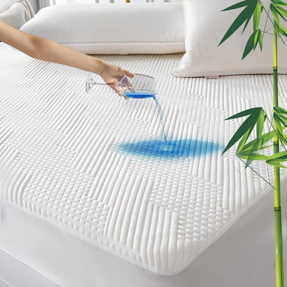 Protector De Colchón Rayon Bamboo Impermeable Cal King