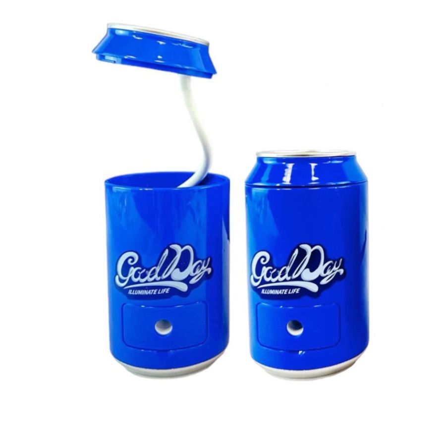 Click Ventas - Lampara Con Forma De Lata De Soda Y Sacapuntas Stickers Usb Azul