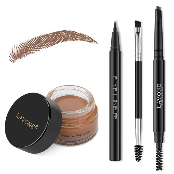 Kit de maquillaje LAVONE para estampar cejas con pomada y delineador de ojos