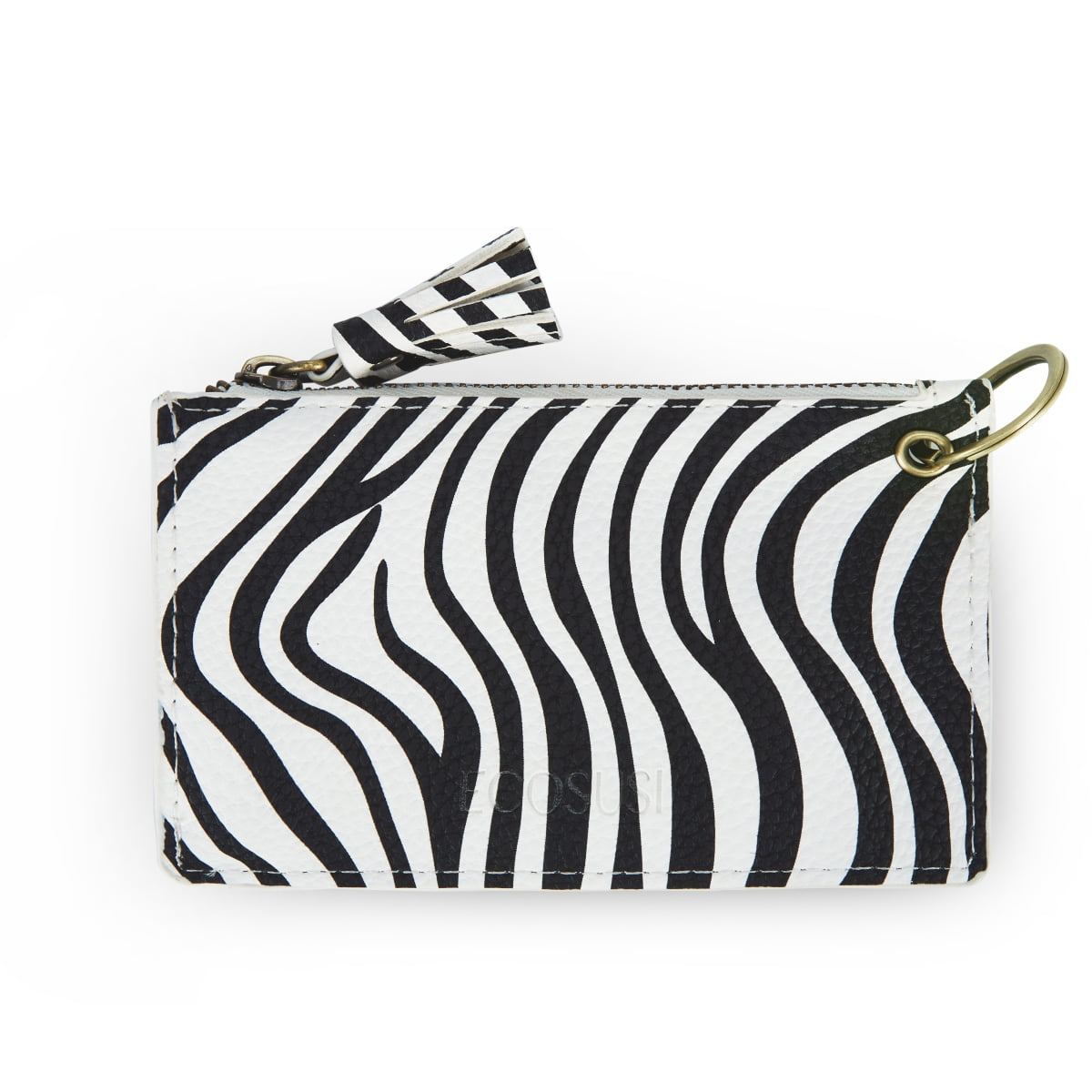 Ecosusi - Llavero De Pulsera Para Mujer Con Borla Y Lazo- Zebra