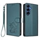 thumbnail image 1 of Funda Volteable con Diseño de Gato para Samsung Galaxy S26 Plus, Verde Oscuro, 1 of 6