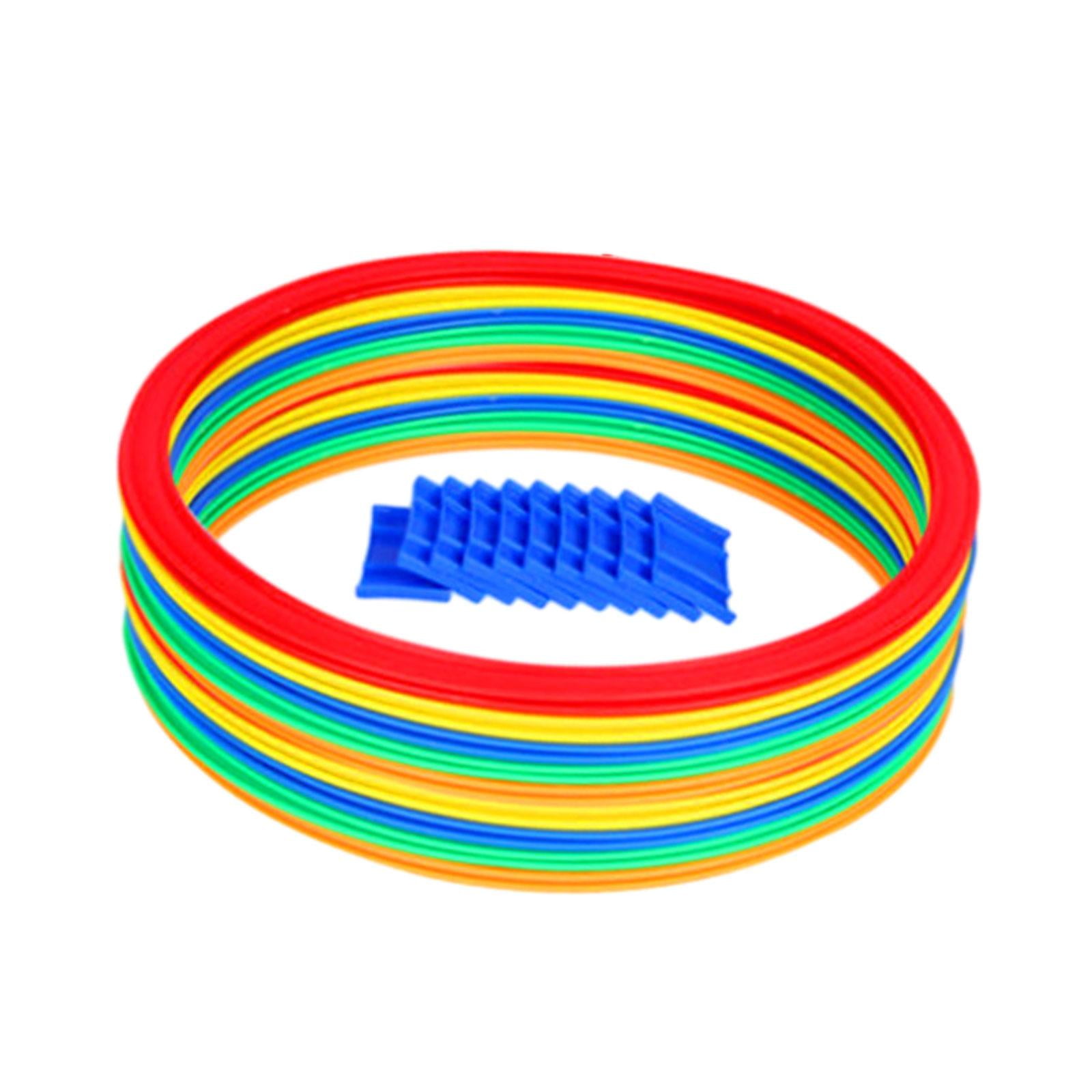 Magideal - Juego De Anillos De Rayuela, Aros De Rayuela Con Conectores, Enseñanza De Agilidad Para Niños Y Niñas, Entrenamiento Deportivo, Rayuela De Jardín Para 36cm 10 Anillos