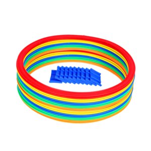 Magideal - Juego De Anillos De Rayuela, Aros De Rayuela Con Conectores, Enseñanza De Agilidad Para Niños Y Niñas, Entrenamiento Deportivo, Rayuela De Jardín Para 36Cm 10 Anillos