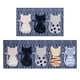 thumbnail image 1 of Tapetes de cocina de lino con diseño geométrico de gato 43 x 76 cm + 43 x 120 cm, 1 of 7