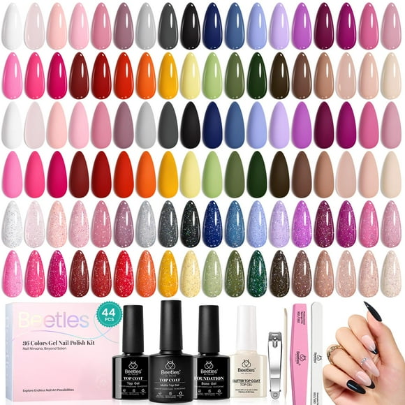Set de esmaltes de uñas en gel Beetles, 44 unidades, 36 colores