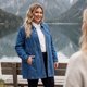 thumbnail image 3 of Chaqueta de mezclilla para mujer de talla grande Agnes Orinda con botones al frente y mangas largas 3X Azul, 3 of 8
