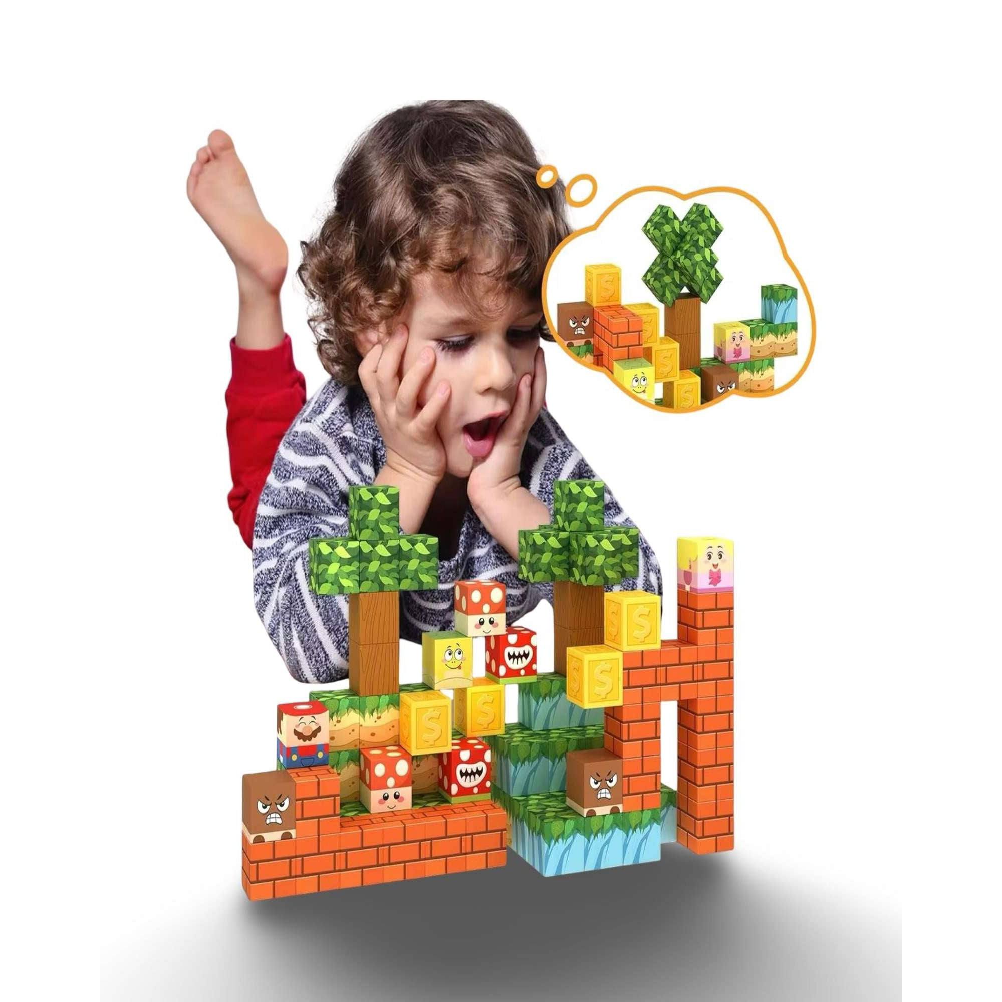 Minecraft - Juguete Cubo Magnetico 117 Piezas Diseño Mine-cratf