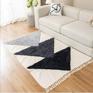 Wyj Hogar - Alfombra Estilo Nórdico Bohemio Con Flecos 120X180 Cm
